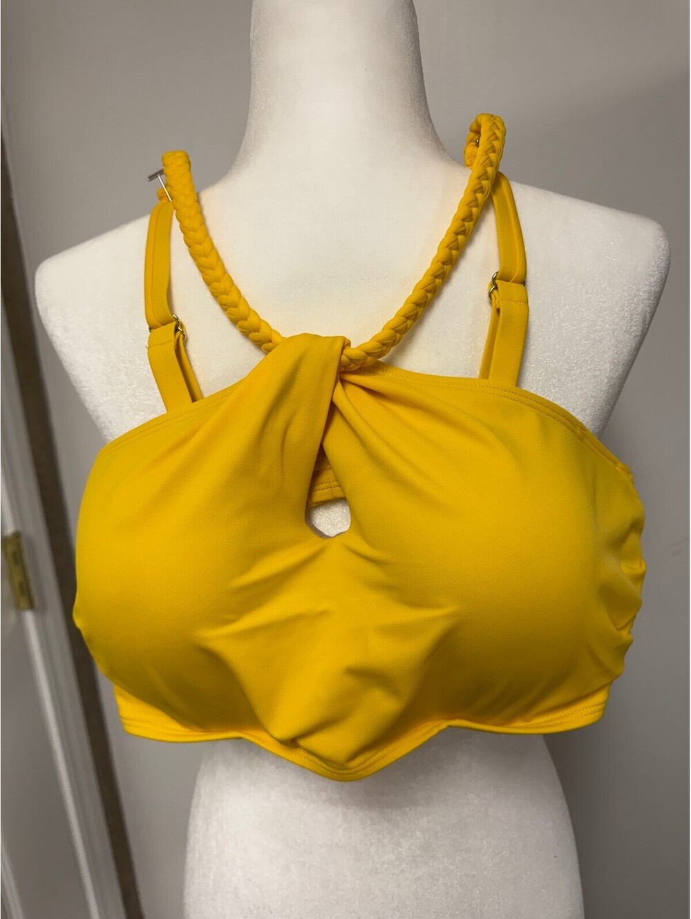 Shade & Shore Yellow Braided Strap Bikini Top 36C